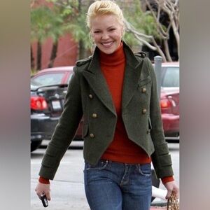 SMYTHE Les Vests green wool jacket